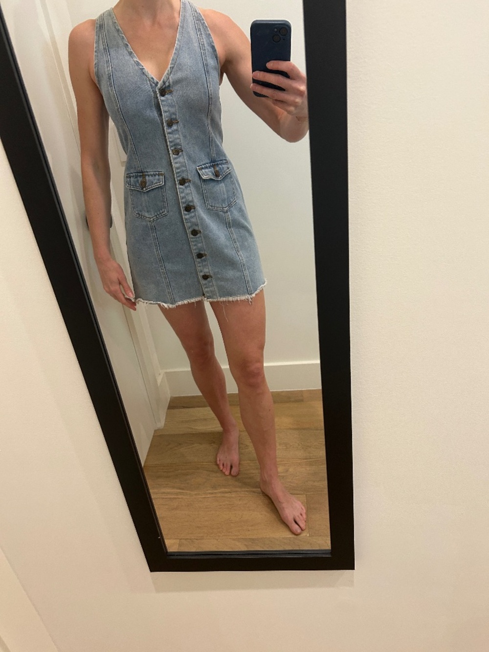 Sadie & Sage mini racerback denim dress size S